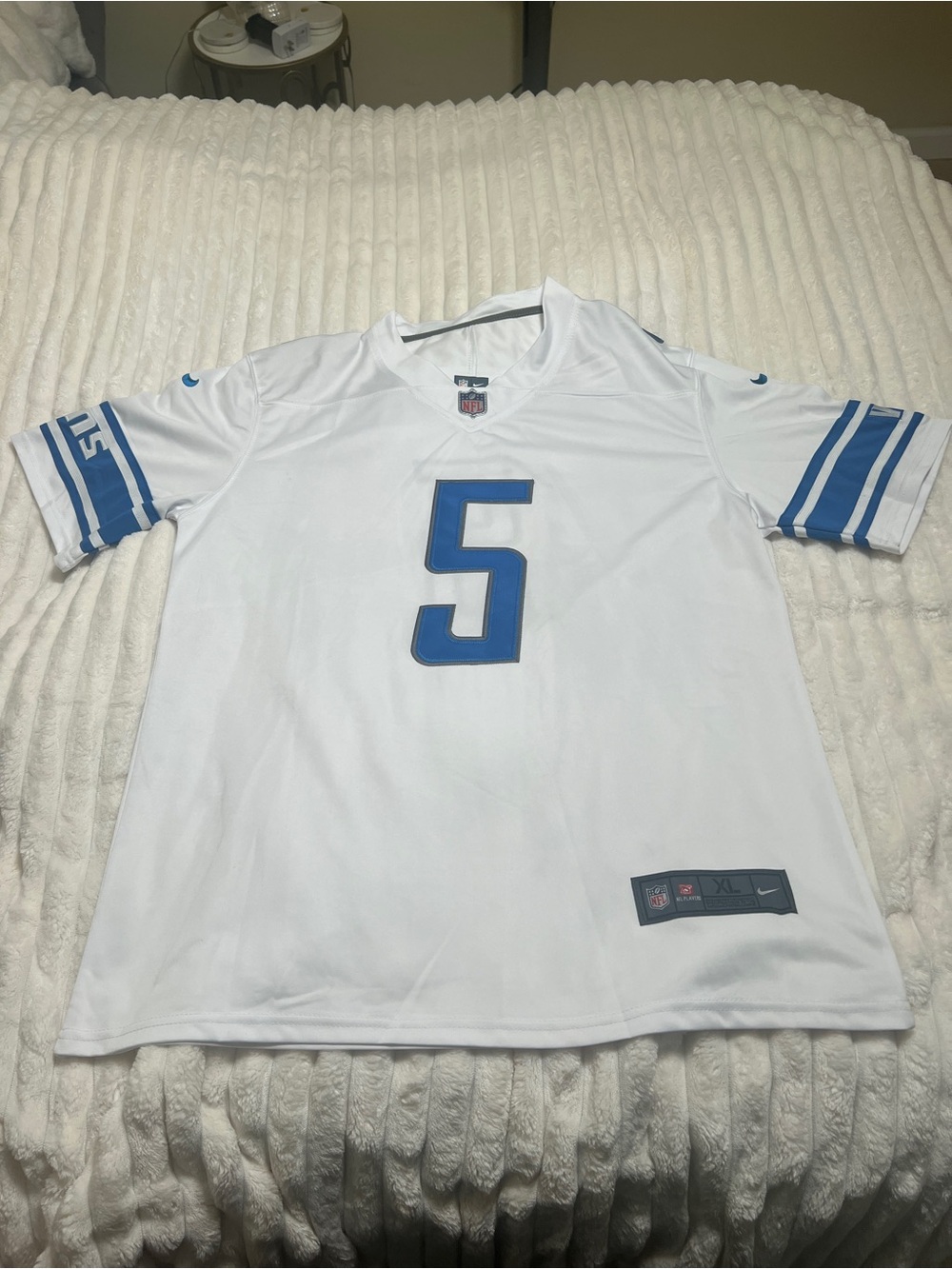 Detroit Lions Montgomery White and Blue Football Jersey shirt